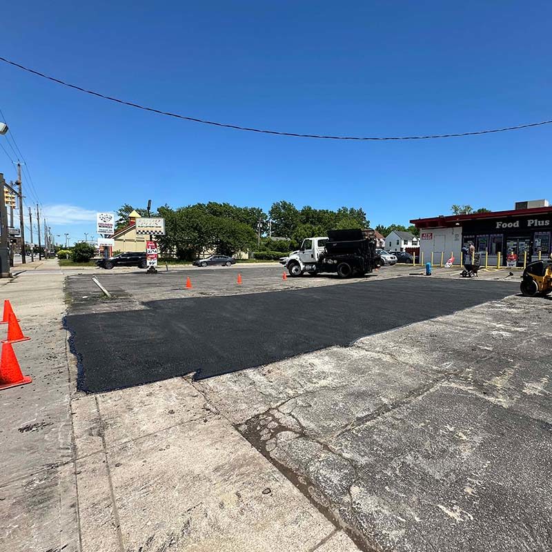 New Asphalt Pavement for Convenience Store.